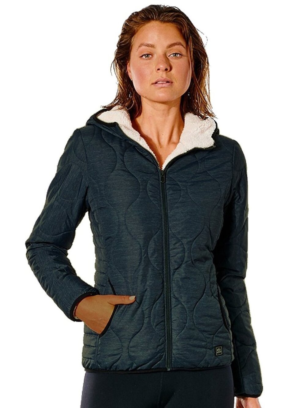 NWOT Rip Curl Series Anoeta Classic Quilted Hooded Jacket